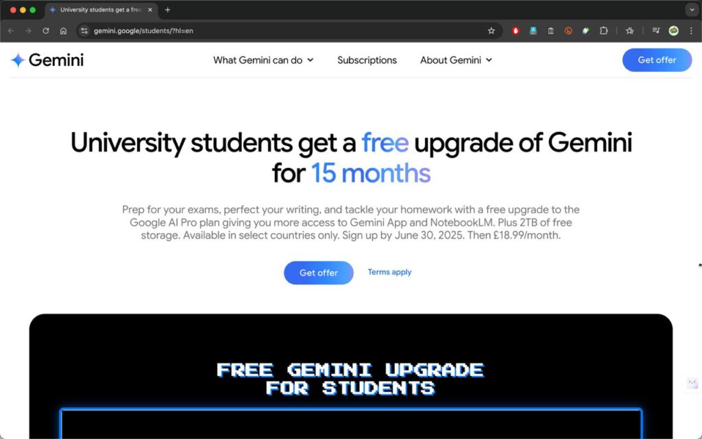Gemini Pro AI Student Offer - FREE Google GEMINI AI Pro + 2TB Google Drive Storage for 15 Months Working Method